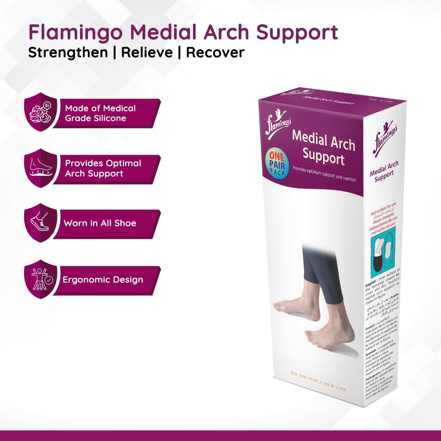 Flamingo Medial Arch Support – Pain Relief for Flat Feet