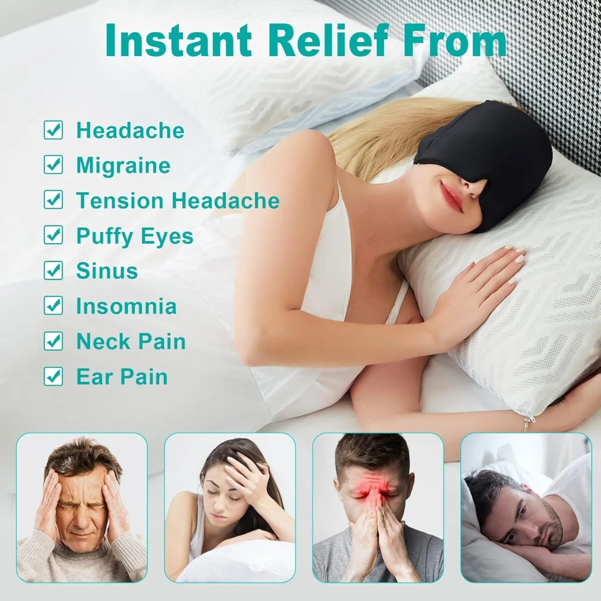 Headache Migraine Relief Ice Hat – Ultimate Cooling Comfort for Fast Pain Relief - Image 2