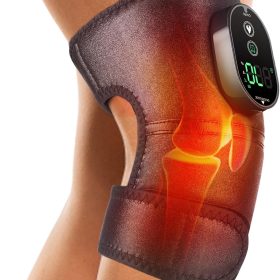 Cordless Knee Massager, Heated Knee Brace Wrap with Touch Screen Control, Adjustable Knee Shoulder Elbow Heating Pad, Heating Pad for Knee Elbow Shoulder Relax with Heat