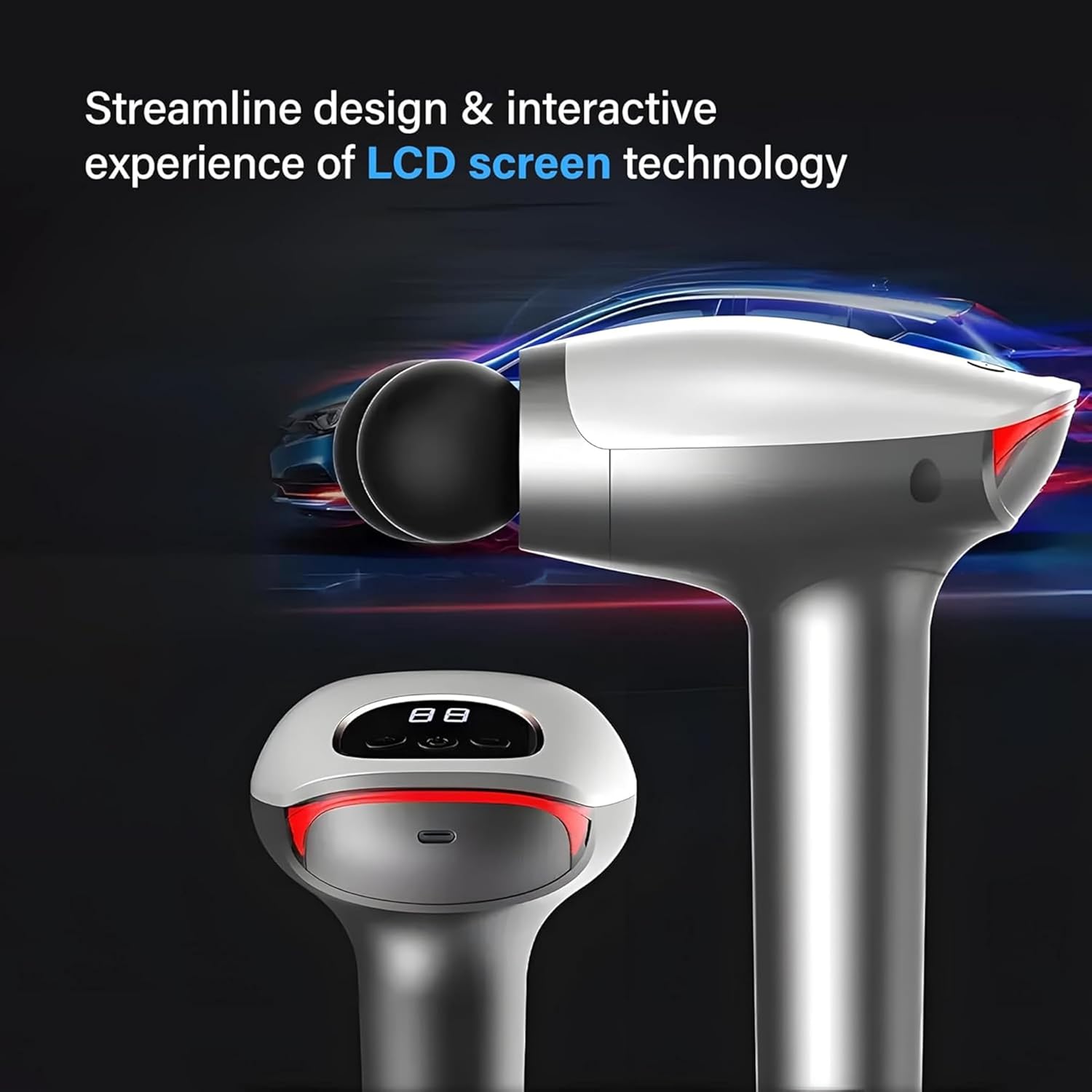 Deep Tissue Massage Gun, Double-Head Massage Gun Handheld Muscle Massager with 8 Massages Heads for Pain Relief & Circulation in Neck, Back, Leg, Shoulder and Body, Portable and Super Quiet - Image 8