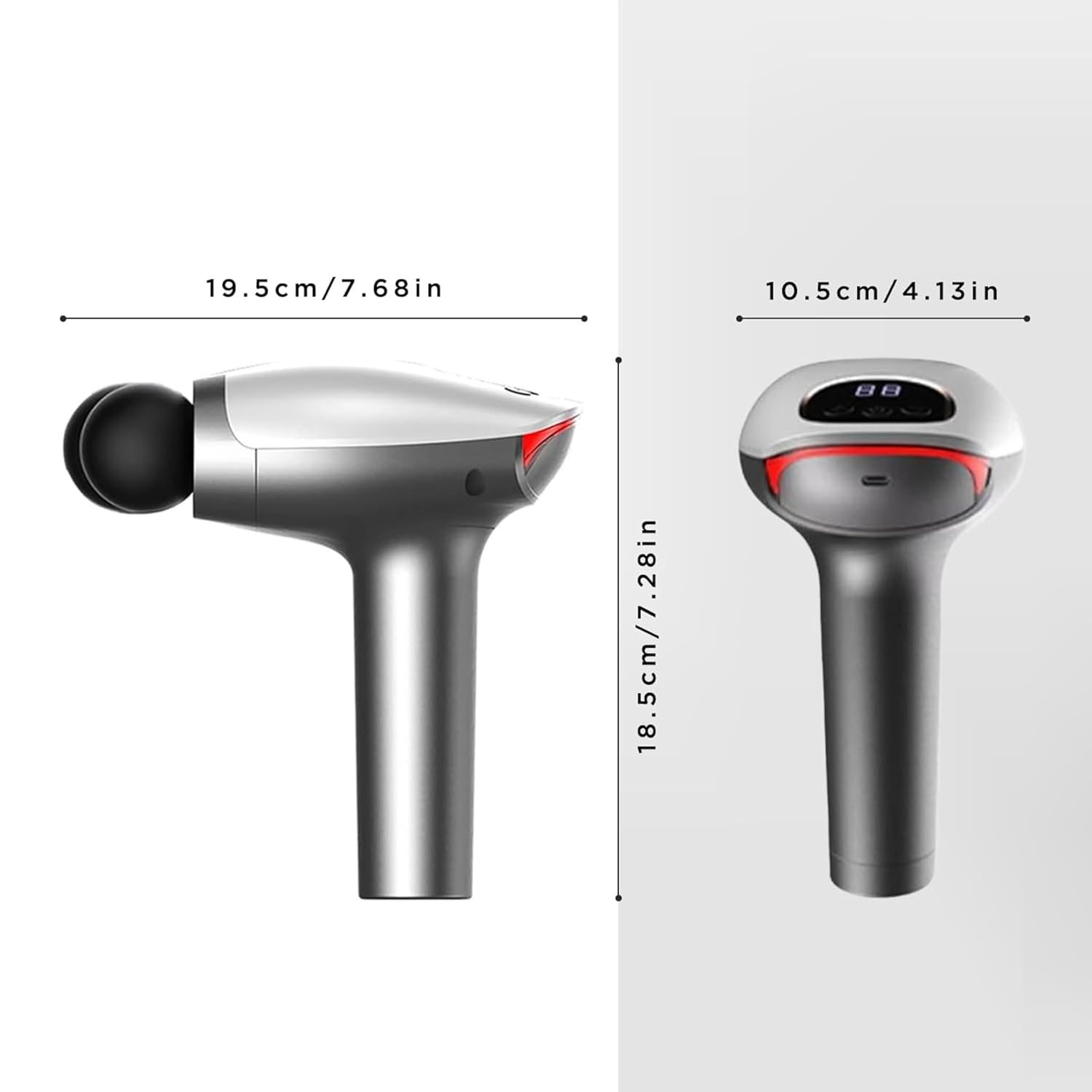 Deep Tissue Massage Gun, Double-Head Massage Gun Handheld Muscle Massager with 8 Massages Heads for Pain Relief & Circulation in Neck, Back, Leg, Shoulder and Body, Portable and Super Quiet - Image 3