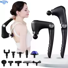 Electric Massage Gun Fascia Gun with Extended Handle Portable Body Massager Home Handheld Hammer for Back Muscle Relaxation