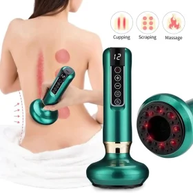 Green Electric Suction Cupping Device Tool Vacuum Suction Detox Massage Machine Tool for Relieving Full Body Pain