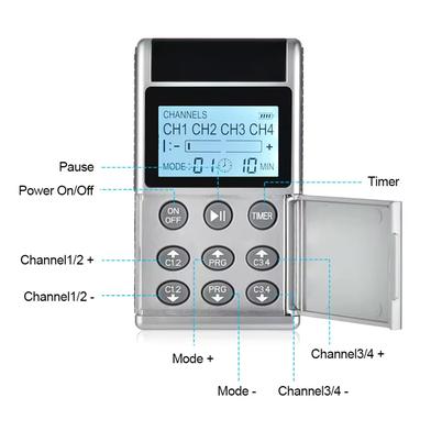 Buy Original Tens Ems Muscle Steamulator 15 Mode 4 Output 8 Pad Pain Relief | Electric Pulse Impulse Massure Machine Machine Machine Electrotherapy Machine - Image 4