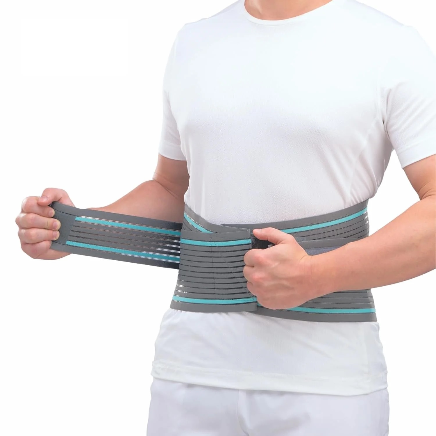 Lumbo Sacral Immobilization Lower Back Waist Support belt for Back Pain Relief-Compression Belt with dual Adjustable Straps for Men and Women | SIZE - LARGE (34-40)| GREY Colour| - Image 5