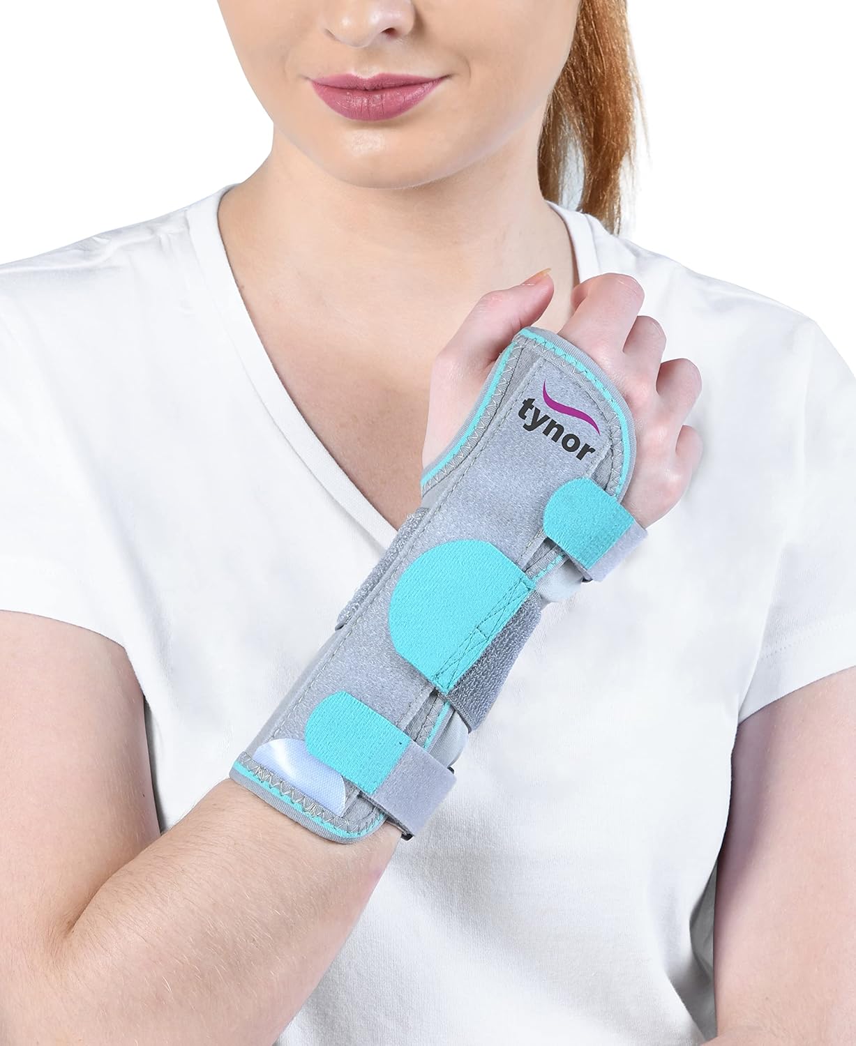 TYNOR Wrist Splint Ambidextros, Grey, Medium, 1 Unit