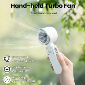 Buy Turbo Fan Handheld Rechargeable Mini Fan in Bangladesh. Powerful portable USB foldable neck fan with 5 speed settings, LED display & long battery backup.