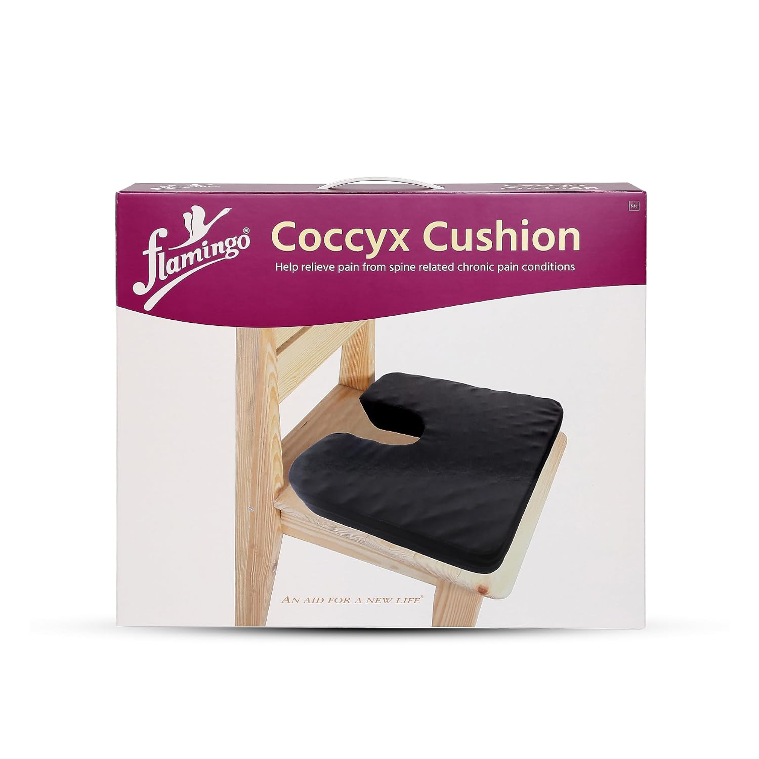 Flamingo Orthopedic Coccyx Pillow Tailbone Seat Cushion | Non-Slip High Density Memory Foam to Relieve Sciatica, Back Pain Relief from Tailbone, Sciatica & Lower Back Chairs & car Seats | Soft | - Image 5